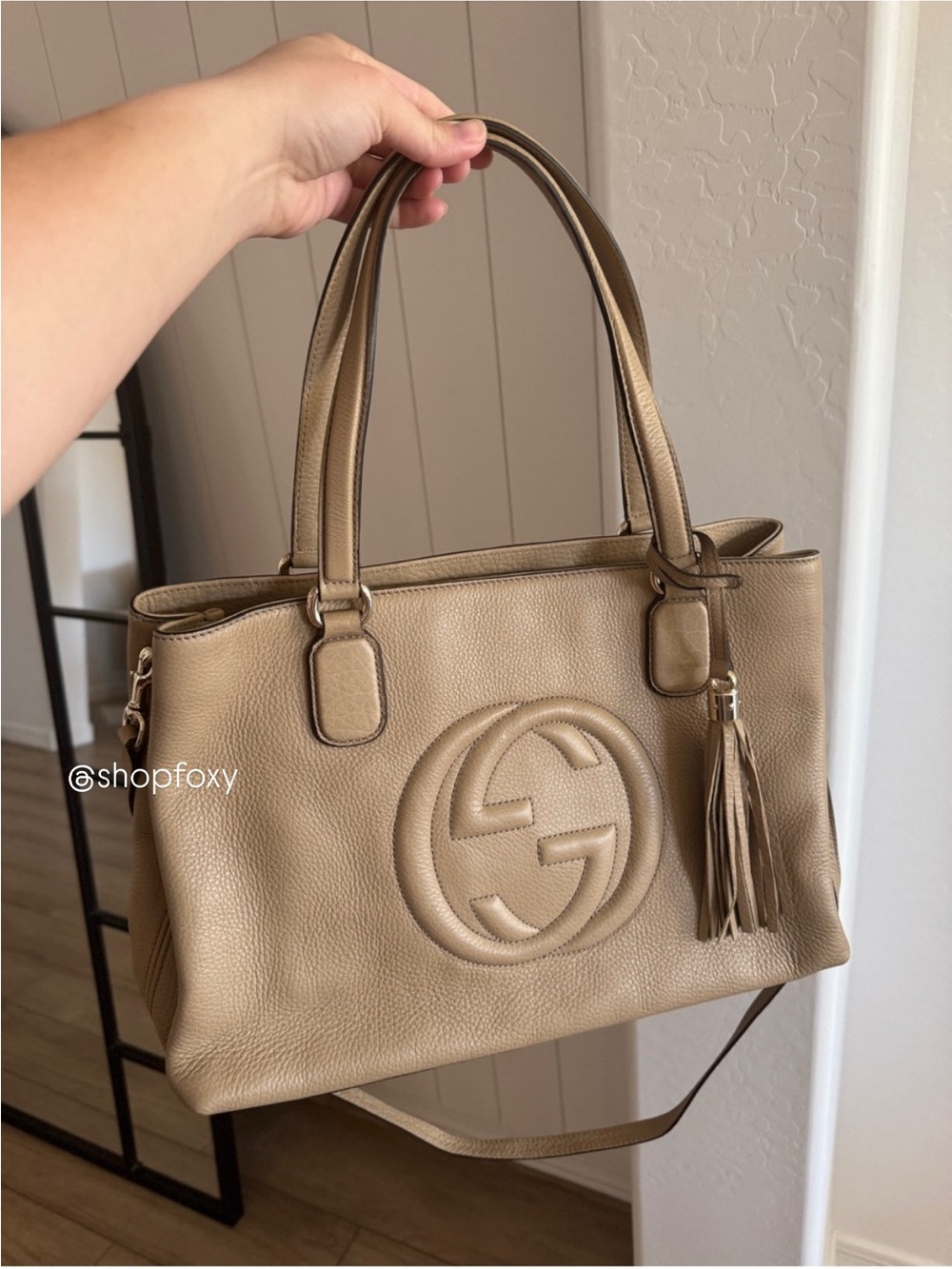 Gucci Soho Leather Convertible Shoulder Bag Tote